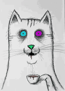 Caffeine Cat GIF - Caffeine Cat Psychedelic GIFs