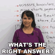 Whats The Right Answer Rebecca GIF - Whats The Right Answer Rebecca Learn English With Rebecca GIFs