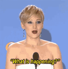 Jennifer Lawrence What Is Happening GIF - Jennifer Lawrence What Is Happening Shocked GIFs