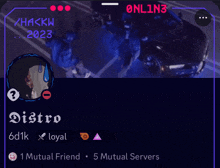 a phone screen shows a person 's profile with a car in the background