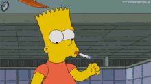 Bart Smoking Cough GIF