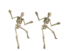 skeletons two dancing skeletons transparent background excited playful