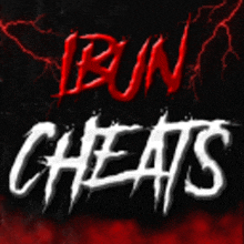 a black background with red lightning and the words " run cheats "