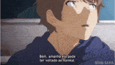 a cartoon of a boy with the words bem amanha ela pode ter voltado ao normal