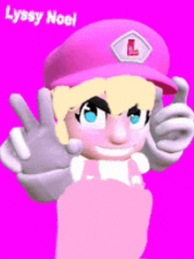 a cartoon character with the name lyssy noel on the bottom right