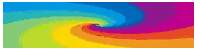 a rainbow colored swirl with a white background