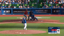 a baseball game is being played between the blue jays and the sn