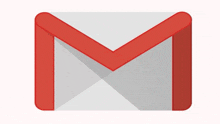 a red and white envelope with a letter m on it