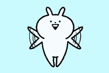 a black and white drawing of a rabbit with a bow and arrow in its hands