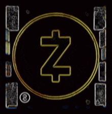 a gold coin with a z in the center