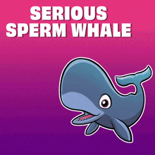 a cartoon of a whale with the words " serious sperm whale " above it