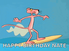 Pink Panther Surfboard GIF - Pink Panther Surfboard Surfing GIFs
