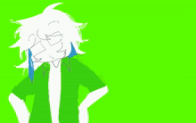 a drawing of a person with tears coming out of their eyes and a speech bubble that says not true