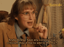 Anybody Else Have Any Constructive Criticism Theyd Like To Add To The Mix Greta Hansen GIF - Anybody Else Have Any Constructive Criticism Theyd Like To Add To The Mix Greta Hansen Homeschooled GIFs