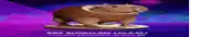 a cartoon of a capybara standing on a purple background