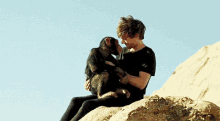 louis chimpanzee one direction cuddle tom linson