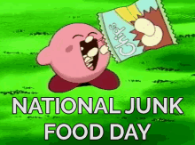 Kirby Chips GIF - Kirby Eating National Junk Food Day GIFs