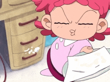 a cartoon character with a letter a on his face