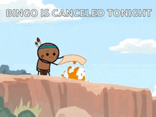 a pixel art of a waterfall with the words `` bingo is canceled tonight ''