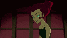 a cartoon character blowing a kiss with a pink background