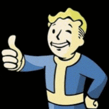 a cartoon of a man giving a thumbs up sign .