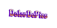 a logo for dolor de pies in purple and yellow
