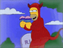 Devil Dance Homer Simpson GIF - Devil Dance Homer Simpson Halloween GIFs