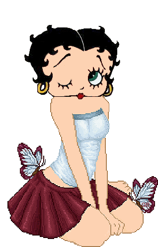 Betty Boop Winks Sticker - Betty Boop Winks Butterfly Stickers