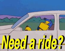 Need A Ride GIF - Need A Ride Simpsons GIFs