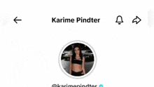 a picture of a woman with the name karime pindter on it