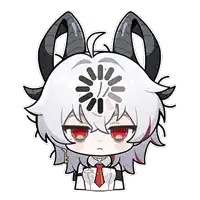 a cartoon of a girl with horns and a loading screen on her head .