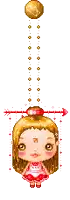 a pixel art drawing of a girl with an arrow in her head
