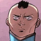 a cartoon drawing of a man 's face with a mohawk