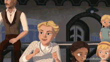 a group of cartoon characters with the words spirit riding free on the bottom right