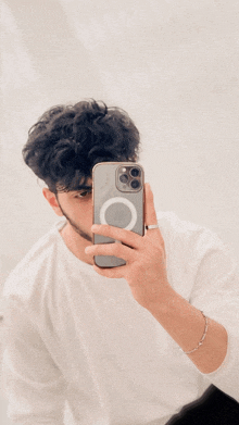 a man is taking a picture of himself in the mirror
