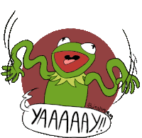 Kermit Yay Sticker - Kermit Yay Happy Stickers