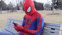 Spiderman Texting GIF - Spiderman Texting Park GIFs