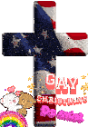 a cross with the american flag on it and the words gay christian do exist