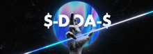a person 's hand is reaching out towards a sphere with the words $ dda $ written above it