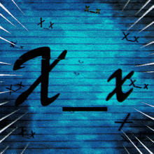 a blue background with x 's and x 's written on it