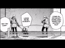 a man with a sword says " leave me be already " in a comic
