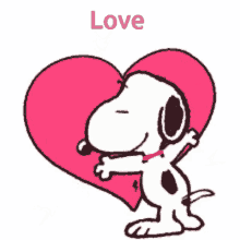 Snoopy In Love Hearts GIF