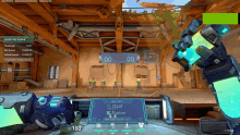 a screenshot of a video game shows a shooting range and a start button