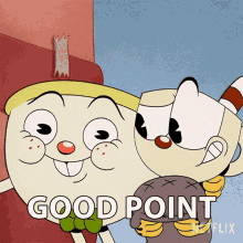 Good Point Cuphead GIF - Good Point Cuphead Bowlboy GIFs