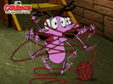 tangled courage courage the cowardly dog knotted tied in yarn