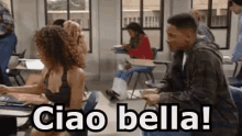 Banco Scuola Ciao Bella Provarci Willy Il Principe Di Bel-air GIF - School Desk Hi Darling Flirting GIFs