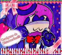 a picture of a cartoon character with the words " candyman de biskomaniac " on the bottom