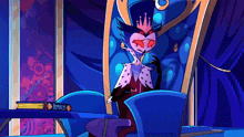 a cartoon character is sitting in a chair with a book on the table that says heroes on it
