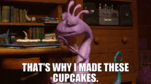 Monsters University Randall Boggs GIF - Monsters University Randall Boggs Whats Why I Made These Cupcakes GIFs