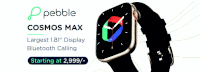 an ad for a pebble cosmos max watch